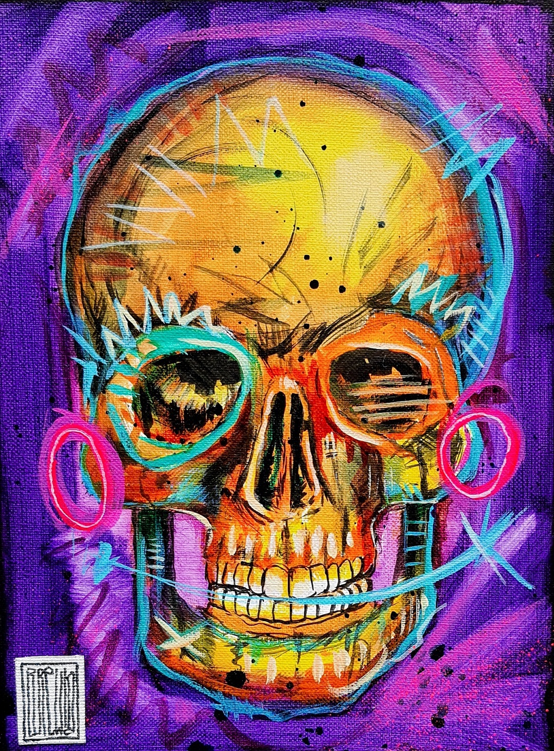 brewka-cykl-pocket-skulls-obrazy-2021-akryl-plotno-be-happy