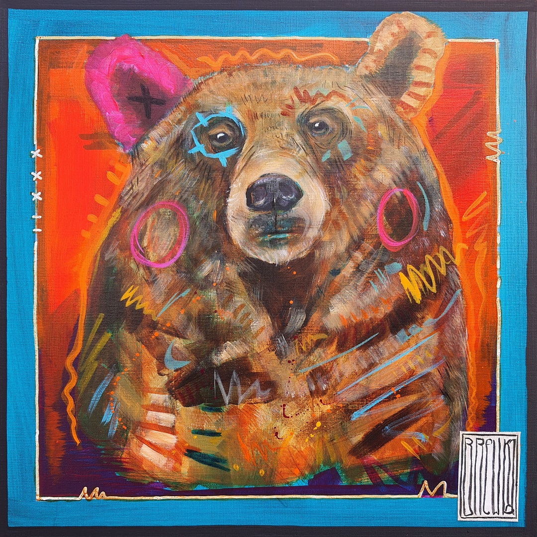 wojciech-brewka-cykl-obrazy-bear-portrety-zwierzat-akryl-plotno-2021