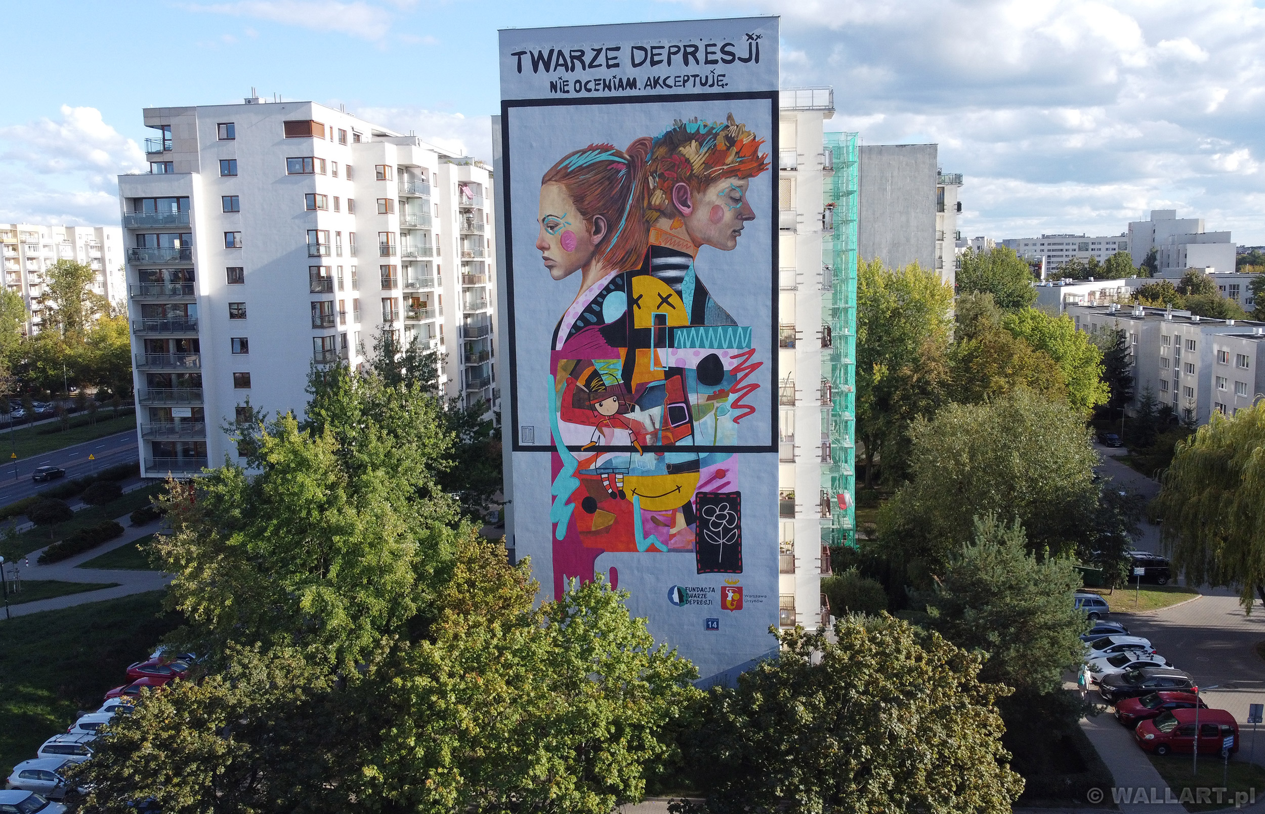 mural-charytatywny-twarze-depresji-akryl-ściana-wallart-wojciech-brewka